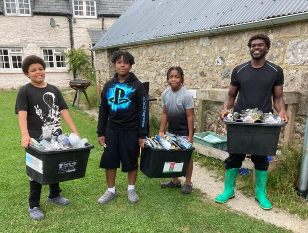 David recycling with our young farmers